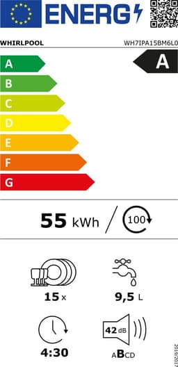 Whirlpool WH7IPA15BM6L0 - Volledig ingebouwd Vaatwasser - 15 couverts - Energielabel A — thumbnail 2