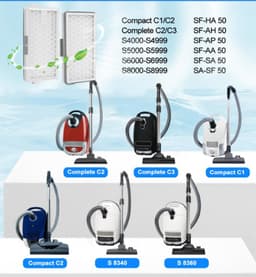 2 HEPA Airclean Plus 50 filters voor Miele Complete C3 Powerline, S8340 stofzuigerfilters - Air Clean SF-HA 50 voor Complete C2 C3 Compact C1 C2 - 2 stuks stofzuigerreserveonderdelen accessoires van — thumbnail 7