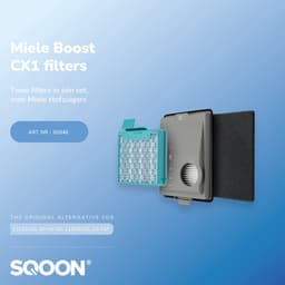 SQOON® 3-delige filterset geschikt voor Miele Boost CX1 - Model 11639240, SF-HY 60 en 11639250, CX-FSF | HEPA Stofbakfilter + HEPA uitblaasfilter — thumbnail 6
