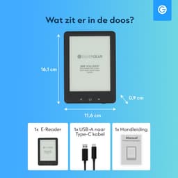 eReader 6 Inch - Ebook Reader - E-Reader met Backlight - 17H Schermtijd - 4GB - Zwart - Silvergear — thumbnail 2