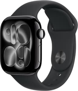 Apple Watch 11 - Wifi - 42mm - Jet Black Aluminium Case with Black Sport Band - S/M — thumbnail 1
