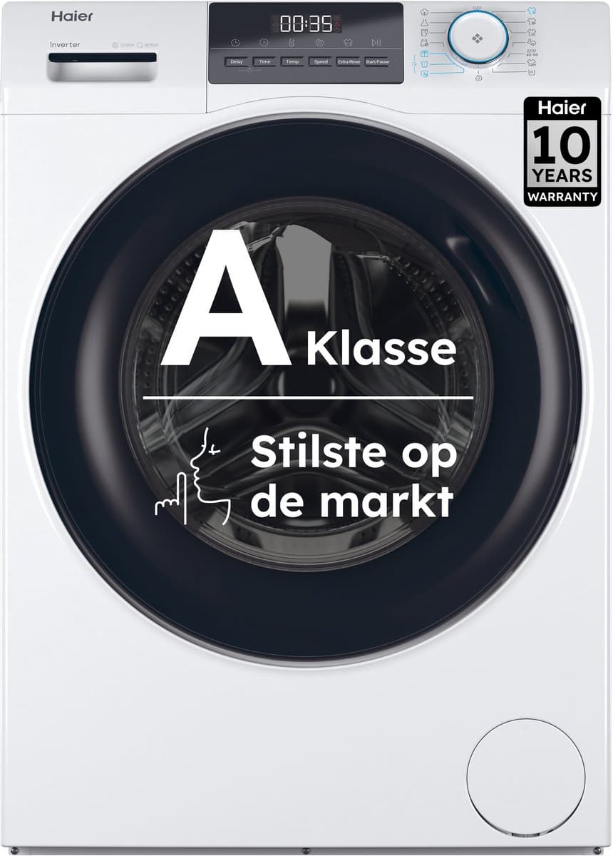 Haier HW80-BP14929A-S - Wasmachine 8kg - Energieklasse A - Extra stil (70 dB) - Stoomfunctie (Refresh) - Antibacteriële Behandeling (ABT) - 16 programma’s - 10 jaar garantie op onderdelen — afbeelding 1