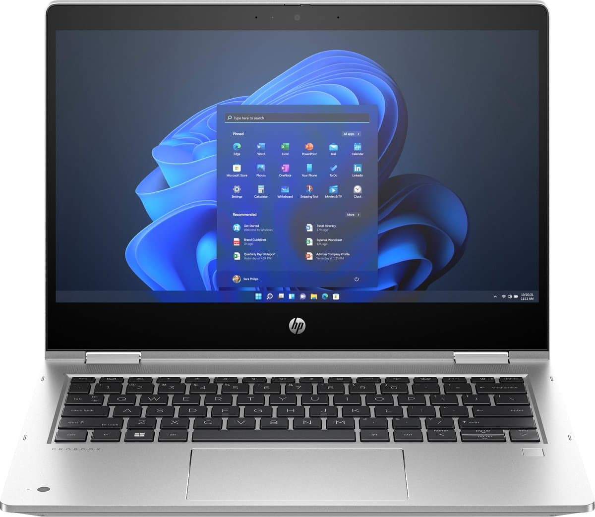 HP Pro x360 435 13.3 inch G10 Notebook PC AMD Ryzen™ 7 7730U Hybride (2-in-1) 33,8 cm (13.3") Touchscreen Full HD 8 GB DDR4-SDRAM 256 GB SSD Wi-Fi 6E (802.11ax) Windows 11 Pro Zilver — afbeelding 1