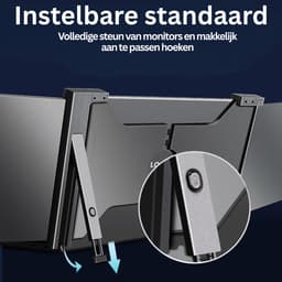 Portable Monitor Triple - Full HD - Geschikt Voor 15” / 18,1” Tri-Screen - Laptop Scherm Uitbreider - Inclusief Beschermhoes en Kabels — thumbnail 8