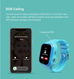 WyWiS®  Smart Watch Kinderen Roze + Simkaart - GPS Horloge Kind - 4G Videobellen -Spatwaterdicht - IP65 - SOS - GPS Tracker -Voice Chat - Alarm Klok -  GEO Fencing — thumbnail 5