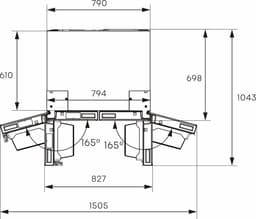 Hisense RQ5P470SAFE - Cross-door koel-vriescombinatie - My Fresh Choice - Metal-Tech Cooling - Dual-Tech Cooling - Inhoud 483 Liter - Zwart — thumbnail 4