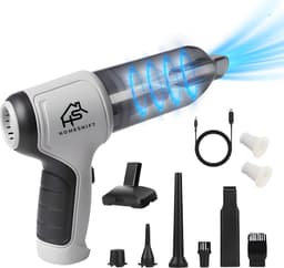HomeShift® Auto Stofzuiger Draadloos V2 - Kruimelzuiger - Handstofzuiger - Kleine Stofzuiger - Draadloze stofzuiger - Air Duster - Nat & Droog - Grijs — thumbnail 13