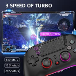 PlayCool Dual shock 4 Controller V2 met Programmeerbare functie & RGB LED - Geschikt voor PS4 - Draadloos — thumbnail 6