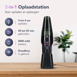 Hiton Kruimeldief snoerloos - Handstofzuiger - Auto stofzuiger - Kruimelzuiger - Oplaadstation - Zwart - 3 opzetstukken — thumbnail 2