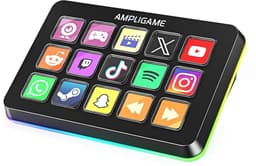 FIFINE - D6 - Mixer - RGB Studio Controller - 15 LCD Aanpasbare Toetsen - Podcast / Streaming / Gaming - Inclusief Gratis Software - Zwart — thumbnail 1