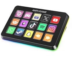 FIFINE - D6 - Mixer - RGB Studio Controller - 15 LCD Aanpasbare Toetsen - Podcast / Streaming / Gaming - Inclusief Gratis Software - Zwart
