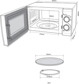 Royalty Line® MWO3818 Vrijstaande Solo Magnetron - 20 Liter - Microwave Met 6 Magnetronstanden - Microgolf - 700W - Binnenverlichting - Zwart — thumbnail 13