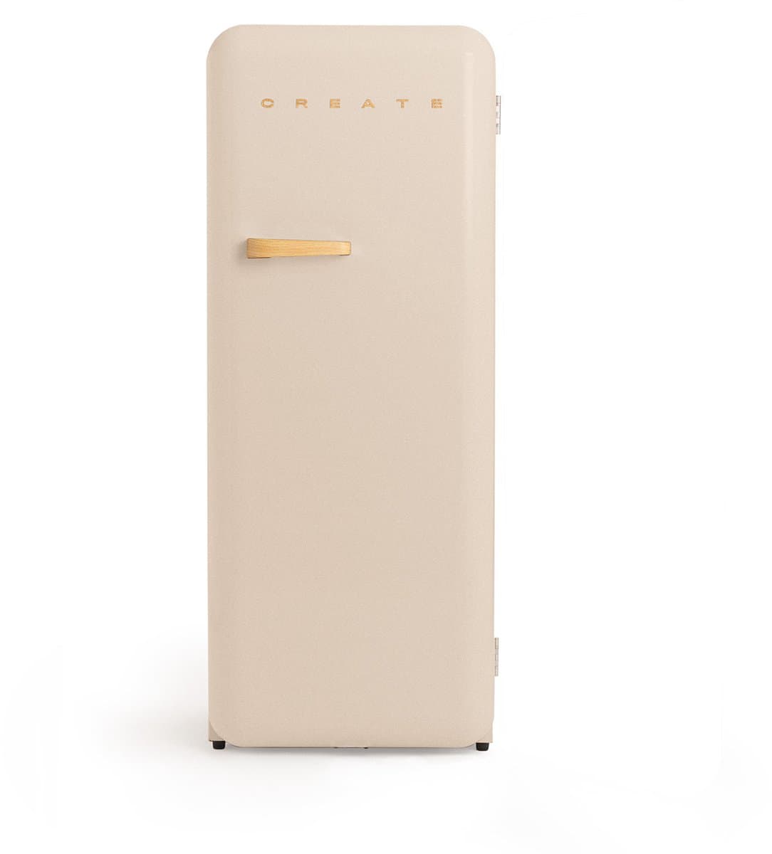CREATE - Koelkast in retrostijl - Zand - Handvat Hout - FRIDGE RETRO 281L — afbeelding 1