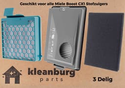Kleanburg® - Geschikt voor Miele Boost CX1 - Filter set van 3 stuks – Vervangt SF-HY 60 & CX-FSF — thumbnail 4
