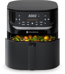 KitchenBrothers Airfryer XL - 5L - 1500W - PFAS-Vrij - Heteluchtfriteuse - 80ºC tot 200ºC - 8 Kookprogramma's - Zwart — thumbnail 1