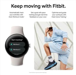 Google Pixel Watch 2 – Zilverkleurige kast – Blauw sportbandje – GPS – 5ATM – Fitbit functies – 24u batterij – AMOLED scherm — thumbnail 12