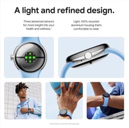 Google Pixel Watch 2 – Zilverkleurige kast – Blauw sportbandje – GPS – 5ATM – Fitbit functies – 24u batterij – AMOLED scherm — thumbnail 7