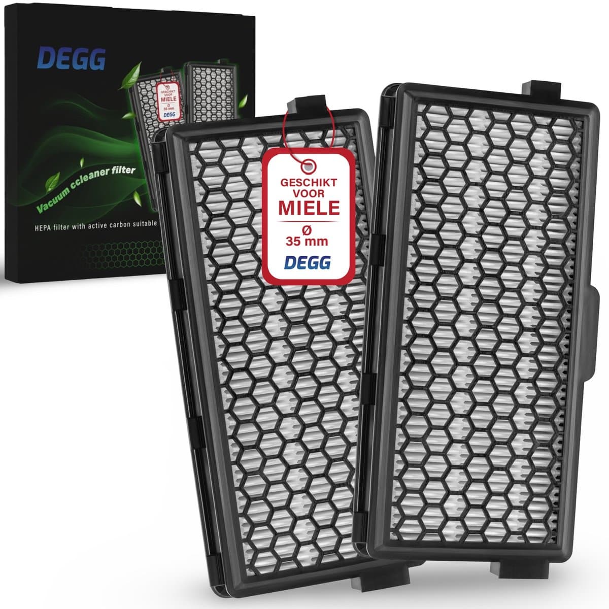 DEGG® – HEPA Filter Geschikt voor Miele Stofzuiger – Vervangt SF-HA 50 – Voor Complete C3, C2, Compact C2, S8, S6, S5 – Premium Kwaliteit – 2 STUK(S) — afbeelding 1