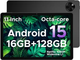 DOOGEE Tablet U11-Android 15 -11 inth 90 Hz-16 GB RAM+ 128 GB ROM/TF 2TB - Dubbele boxluidsprekers - 8580 mAh - Face ID - 5G WiFi - Widevine L1 - GPS - Zwart — thumbnail 1