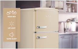 Severin 8933 - Koelvriescombinatie vrijstaand - retro koelkast - beige — thumbnail 5