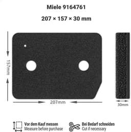 2 x droogfilter, condensdrogerfilter, filtermat filter, schuimfilter, voor Miele 9164761 fijn-grof, voor droger en wasdroger (vervangt filter 9164761) — thumbnail 9