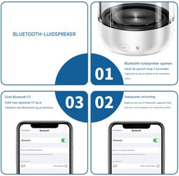 Crrynuo Luidsprekers - Bluetooth speaker - draadloze - USB - Wit — thumbnail 4