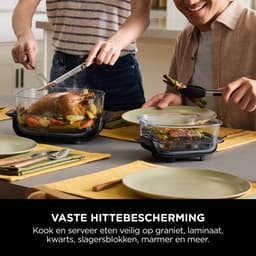 Ninja CRISPi 4-in-1 compact glazen kooksysteem - Airfryer, Roast, Recrisp, Keep Warm - Inclusief twee glazen schalen van 3.8L en 1.4L en bijpassende deksels - 2 Crisper-Plates - Groen - FN101EUSG — thumbnail 14