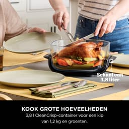 Ninja CRISPi 4-in-1 compact glazen kooksysteem - Airfryer, Roast, Recrisp, Keep Warm - Inclusief twee glazen schalen van 3.8L en 1.4L en bijpassende deksels - 2 Crisper-Plates - Grijs - FN101EUST — thumbnail 12