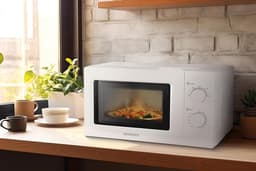 HEINRICHS HMW 8845 W, compacte magnetron, 20 l inhoud, 5 standen, incl. timer, ontdooifunctie, binnenverlichting, 360° draaiplateau, twee draaiknoppen, wit, 700 W vermogen — thumbnail 5