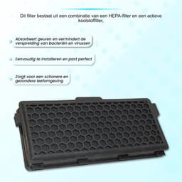 Somstyle Actieve HEPA Filter Set 2 Stuks Geschikt voor Miele Classic Compact C1, Complete C2 & C3 - Vervangbare Stofzuiger Onderdelen - 2 Stuks - Zwart — thumbnail 3