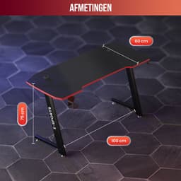 Avalo Gaming Bureau - 100x60x75 CM - Game Desk - Tafel - Zwart — thumbnail 4