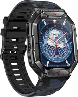 Kiraal Survive - Smartwatch Heren - Mannelijke Elegantie - Robuust Smartwatch Ontwerp - Android & iOS - Stijlvol Zwart Design - Camouflage Band — thumbnail 7