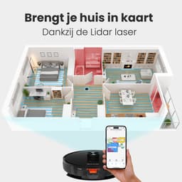 Auronic Robotstofzuiger - Met Dweilfunctie - WiFi en App - Laadstation - Huisdieren - Dweilrobot - Laser Navigatie - Zwart — thumbnail 7