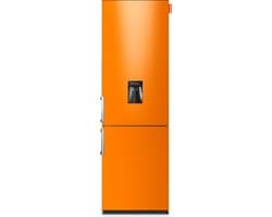 NUNKI LARGEH2O (Gloss Bright Orange Front) Combi Bottom Koelkast, E, 197+71l, Handle, Waterdispenser