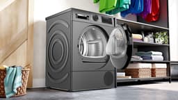 Bosch WQG235DRNL Serie 6 - Wasdroger - Warmtepompdroger - Blijvend energiezuinig met Self Cleaning Condensor - Auto Dry: droogt automatisch tot de gewenste droogtegraad - Cast iron grey - Trommelverlichting — thumbnail 8