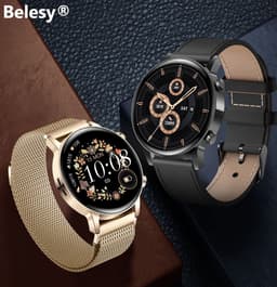 Belesy® MIRACLE - Smartwatch Heren - Horloge – Stappenteller – Calorieën - Hartslag – Sporten - Belfunctie - Je eigen foto als wijzerplaat - Kleurenscherm - Full Touch – Siliconen - Zwart - Moederdag — thumbnail 8