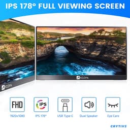 Portable Monitor - Portable Monitor Touchscreen - Full HD 1080P - 15.6'' Extra Groot Monitor - Met hoes en kickstand - Ook voor Nintendo Switch, Xbox en Playstation Monitor - Makkelijk mee te nemen — thumbnail 2