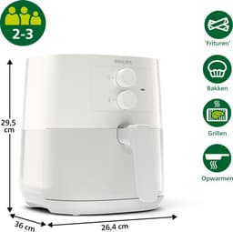 Philips Airfryer Essential 3000 Series - HD9200/10 - 4,1 liter (L) - Hetelucht friteuse - Automatische uitschakeling - 12 in 1 kookfuncties — thumbnail 3