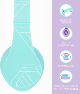 PowerLocus P2 draadloze Over-Ear Koptelefoon Inklapbaar koptelefoon voor kinderen - veilig volume van 85 dB - Bluetooth Hoofdtelefoon - Met microfoon — thumbnail 16