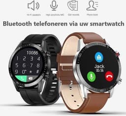 Belesy® Contact - Smartwatch Dames – Smartwatch Heren - Horloge – Stappenteller - Bloeddruk - 1.3 inch - Kleurenscherm - Full Touch - Bluetooth Bellen - Zilver - Staal - Moederdag — thumbnail 10