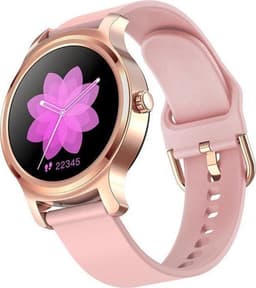 Belesy® SMART - Smartwatch Dames - Smartwatch Heren - Horloge - Stappenteller - 1.3 inch - Kleurenscherm - Full Touch - Bluetooth Bellen - Goud - Roze - Siliconen - Moederdag — thumbnail 2