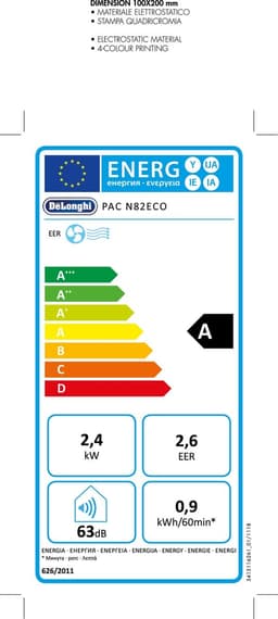 De'Longhi Pinguino PAC N82 ECO - Zuinige 3-in-1 mobiele airco (Klasse A) — thumbnail 2