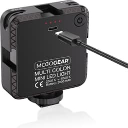 MOJOGEAR 64-LED Multi Color Mini videolamp - voor smartphone en camera - 2.000 mAh batterij - Zwart — thumbnail 4