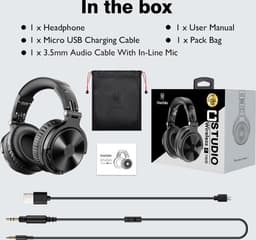 OneOdio Pro C Black – DJ Koptelefoon – Over-Ear – Bedraad – Met Microfoon — thumbnail 8