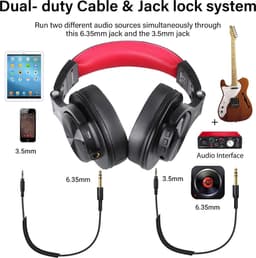 OneOdio Fusion A70 Zwart/Rood – Draadloze Over-Ear Koptelefoon – DJ & Studio – Hi-Res Audio — thumbnail 10