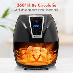 KitchenBrothers Mini Airfryer - 3,5 Liter - 1300W - PFAS-Vrij - 80ºC tot 200ºC - Kleine Heteluchtfriteuse voor 1, 2 en 3 Pesonen - Zwart — thumbnail 4