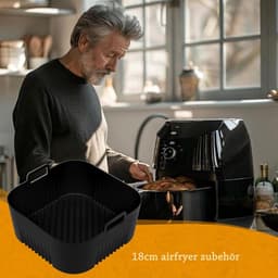 Cosensi - Siliconen bakvorm voor heteluchtfriteuse, 2 stuks accessoires - Geschikt voor Philips Essential 4,1 l - HD9252, HD9200, HD9255 - Hittebestendige bakvorm - Airfryer accessoires duurzaam siliconen. — thumbnail 7
