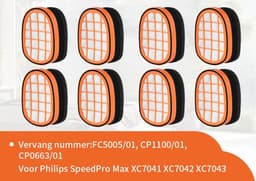 Replacements® filters geschikt voor Philips SpeedPro Max - 8 stuks - vervangt onderdeel FC8009 / CP0663/01 — thumbnail 1