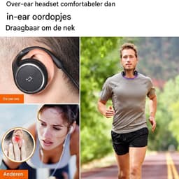 longziming -Draadloze Hoofdtelefoon - Bluetooth Headphones - Hifi-Stereogeluid Met Noise Cancelling - 1 - Zweetbestendig - Zwart — thumbnail 4