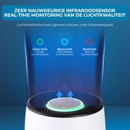 HCH Luchtreiniger - Air Balance - Air Purifier - HEPA filter - Werkt tegen huisstofmijt, hooikoorts, allergie en stof - 3 standen + slaapstand en automatische stand - Luchtkwaliteit indicator - 500 m² - CADR 300 m³/h - Stil, 20 db — thumbnail 3